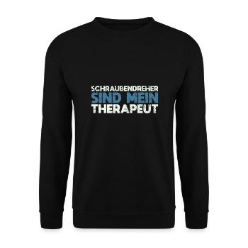 Schraubendreher Sind Mein Therapeut - Unisex Pullover - Schwarz - Vorne - Alina (178cm) & Michal (187cm)