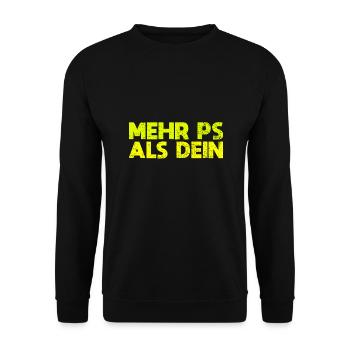 Traktor Mehr PS Als Dein Sportwagen - Unisex Pullover - Schwarz - Vorne - Alina (178cm) & Michal (187cm)
