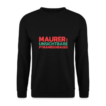Maurer, Unsichtbare Pyramidenbauer - Unisex Pullover - Schwarz - Vorne - Alina (178cm) & Michal (187cm)