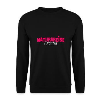 Maturareise Kroatien Croatia 2023 Team Shirt - Unisex Pullover - Schwarz - Vorne - Alina (178cm) & Michal (187cm)