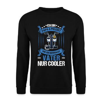 Polizist Polizei Kommissar - Unisex Pullover - Schwarz - Vorne - Alina (178cm) & Michal (187cm)