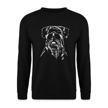 SCHNAUZER cool sunglasses dog dogs Wilsigns - Unisex Sweatshirt - black - Front - Alina (178cm) & Michal (187cm)