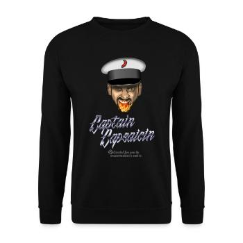 Chili Fan Design Captain Capsaicin - Unisex Sweatshirt - black - Front - Alina (178cm) & Michal (187cm)