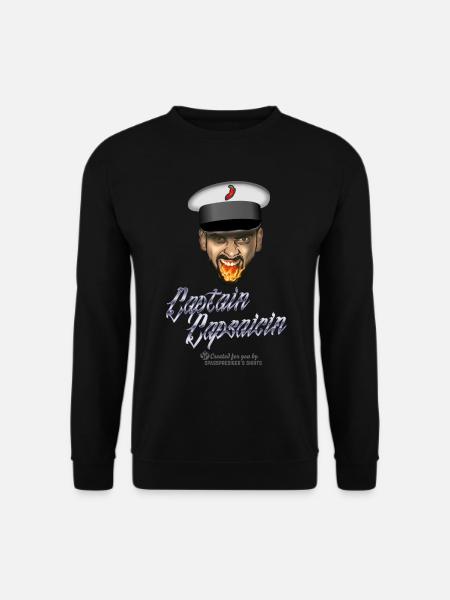 Chili Fan Design Capitaine Capsaïcine - Sweat-shirt Unisexe - noir
