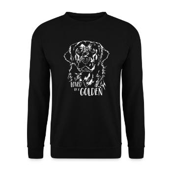 Loved by a Golden Retriever dog saying Wilsigns - Unisex Sweatshirt - black - Front - Alina (178cm) & Michal (187cm)