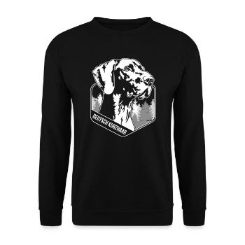 German Shorthair Hunting Dogs Portait Dog Wilsigns - Unisex Sweatshirt - black - Front - Alina (178cm) & Michal (187cm)