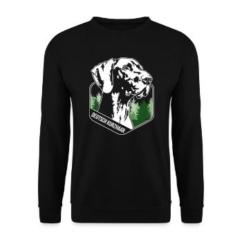German Shorthair Hunting Dogs Portait Dog Wilsigns - Unisex Sweatshirt - black - Front - Alina (178cm) & Michal (187cm)