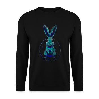 home Blue Art Easter Rabbit - Unisex Sweatshirt - black - Front - Alina (178cm) & Michal (187cm)