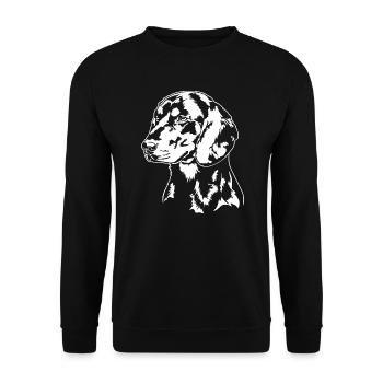 Schwarzwildbracke Portrait Hunde Jagdhund Wilsigns - Unisex Pullover - Schwarz - Vorne - Alina (178cm) & Michal (187cm)
