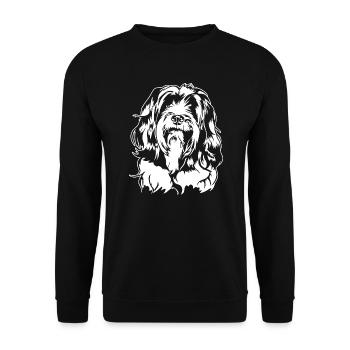 Tibetan Terrier Portrait Dog Portrait Dog Wilsigns - Unisex Sweatshirt - black - Front - Alina (178cm) & Michal (187cm)