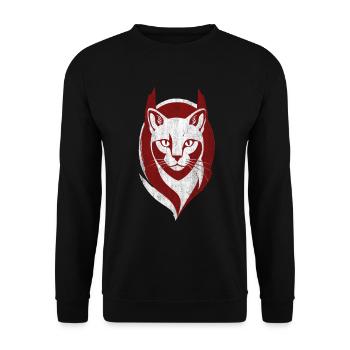 Cool Cat Logo Cat Kitten - Unisex Sweatshirt - black - Front - Alina (178cm) & Michal (187cm)