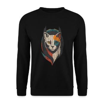 For Cat Fans Cat Art - Unisex Sweatshirt - black - Front - Alina (178cm) & Michal (187cm)