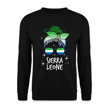 Sierra Leone - Unisex Sweatshirt - black - Front - Alina (178cm) & Michal (187cm)