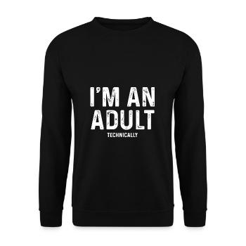 Je suis un adulte techniquement drôle 18e cadeau d’anniversaire - Sweat-shirt Unisexe - noir - Devant - Alina (178cm) & Michal (187cm)