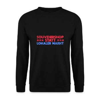 Souvenirshop Statt Lokaler Markt - Unisex Pullover - Schwarz - Vorne - Alina (178cm) & Michal (187cm)
