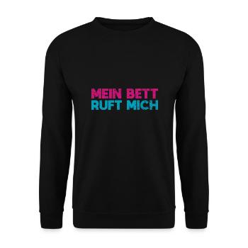 Mein Bett Ruft Mich - Unisex Pullover - Schwarz - Vorne - Alina (178cm) & Michal (187cm)
