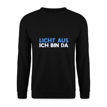 Licht Aus, Ich Bin Da - Unisex Pullover - Schwarz - Vorne - Alina (178cm) & Michal (187cm)