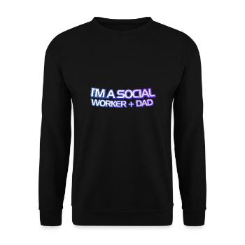 Je suis travailleur social et papa - Sweat-shirt Unisexe - noir - Devant - Alina (178cm) & Michal (187cm)