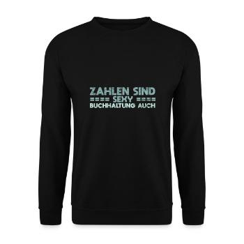 Zahlen Sind Sexy, Buchhaltung Auch - Unisex Pullover - Schwarz - Vorne - Alina (178cm) & Michal (187cm)