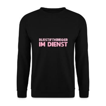 Bleistiftkrieger Im Dienst - Unisex Pullover - Schwarz - Vorne - Alina (178cm) & Michal (187cm)