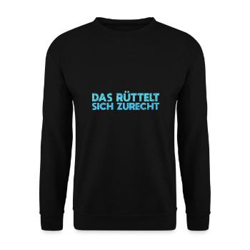 Das Rüttelt Sich Zurecht - Unisex Pullover - Schwarz - Vorne - Alina (178cm) & Michal (187cm)