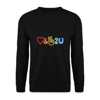 Love and peace for you - Peace - Unisex Sweatshirt - black - Front - Alina (178cm) & Michal (187cm)