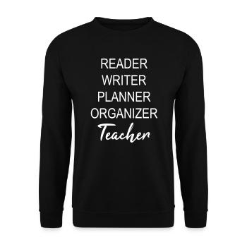 Reader clerk teacher school lesson - Unisex Sweatshirt - black - Front - Alina (178cm) & Michal (187cm)