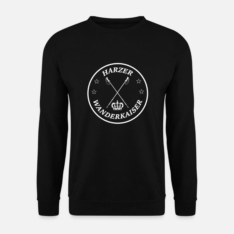 Harzer Wanderkaiser Siegel Geschenkidee Wandern - Unisex Pullover - Schwarz