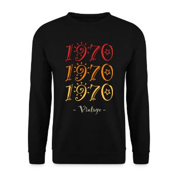 1970 vintage - Unisex Sweatshirt - black - Front - Alina (178cm) & Michal (187cm)