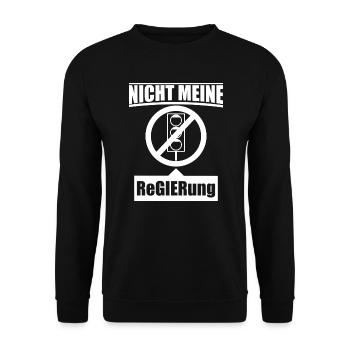 Ampel Regierung Scholz Baerbock Habeck Grüne SPD - Unisex Pullover - Schwarz - Vorne - Alina (178cm) & Michal (187cm)