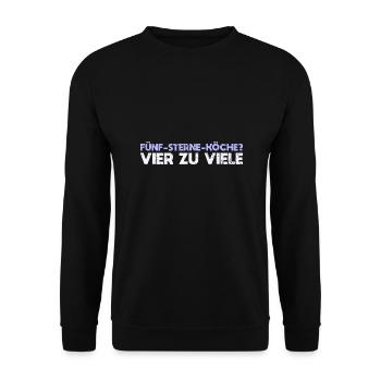 Fünf-Sterne-Köche? Vier Zu Viele - Unisex Pullover - Schwarz - Vorne - Alina (178cm) & Michal (187cm)
