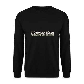 Störungen Lösen, Nerven Schonen - Unisex Pullover - Schwarz - Vorne - Alina (178cm) & Michal (187cm)