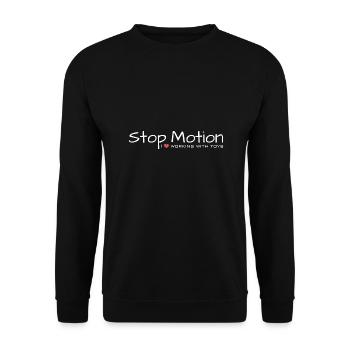 Stop Motion Animation Shirt Geschenk - Unisex Pullover - Schwarz - Vorne - Alina (178cm) & Michal (187cm)
