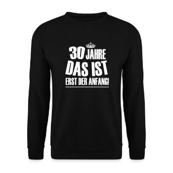 30 Geburtstag - Unisex Pullover - Schwarz - Vorne - Alina (178cm) & Michal (187cm)