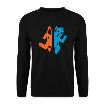 Portale und 1000 Nadeln - Unisex Pullover - Schwarz - Vorne - Alina (178cm) & Michal (187cm)