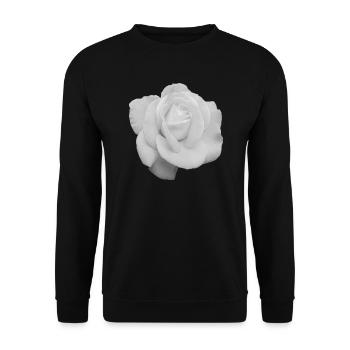Rose blanche - Sweat-shirt Unisexe - noir - Devant - Alina (178cm) & Michal (187cm)