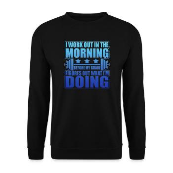 Cadeau d'entraînement drôle de remise en forme - Sweat-shirt Unisexe - noir - Devant - Alina (178cm) & Michal (187cm)