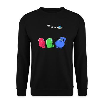 Alien - little green males - Unisex Sweatshirt - black - Front - Alina (178cm) & Michal (187cm)