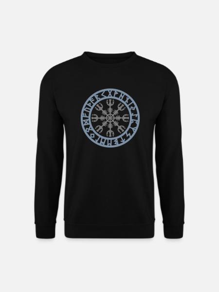 Keltisches Symbol, Aegishjalmur, Runen, Schutz - Unisex Pullover - Schwarz