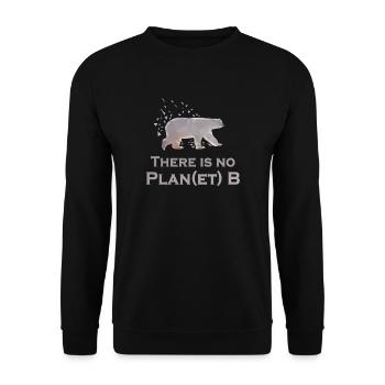 No Planet B - l'ours polaire fond - Sweat-shirt Unisexe - noir - Devant - Alina (178cm) & Michal (187cm)