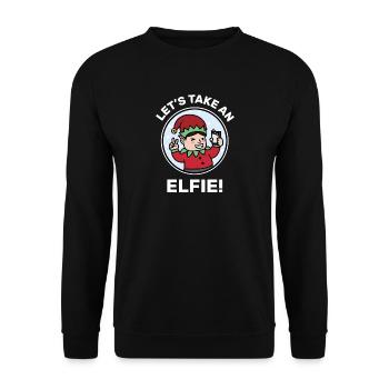 Christmas. XMas. Wine. Santa Clause. Elves. - Unisex Sweatshirt - black - Front - Alina (178cm) & Michal (187cm)