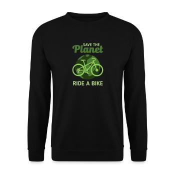 Fridays for future Greta Klimaschutz. Bewegt euch - Unisex Pullover - Schwarz - Vorne - Alina (178cm) & Michal (187cm)