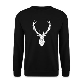 Bois de cerf poly cerf - Sweat-shirt Unisexe - noir - Devant - Alina (178cm) & Michal (187cm)