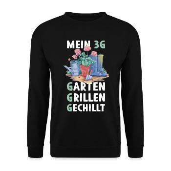 Mein 3G Garten Grillen Gechillt Gärtner Florist - Unisex Pullover - Schwarz - Vorne - Alina (178cm) & Michal (187cm)