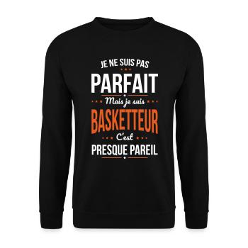 Je ne suis pas parfait mais je suis basketteur - Sweat-shirt Unisexe - noir - Devant - Alina (178cm) & Michal (187cm)