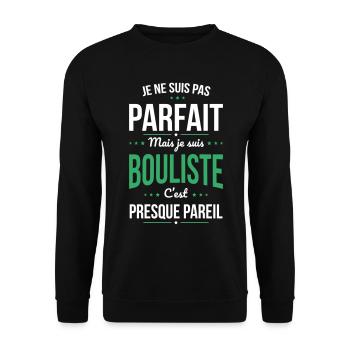 Pétanque - Pas parfait mais bouliste - Sweat-shirt Unisexe - noir - Devant - Alina (178cm) & Michal (187cm)