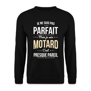 Je ne suis pas parfait mais je suis motard - Sweat-shirt Unisexe - noir - Devant - Alina (178cm) & Michal (187cm)