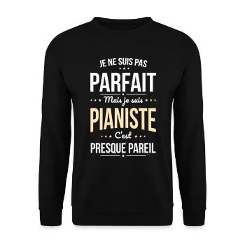 Je ne suis pas parfait mais je suis pianiste - Sweat-shirt Unisexe - noir - Devant - Alina (178cm) & Michal (187cm)