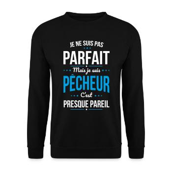 Je ne suis pas parfait mais je suis pêcheur - Sweat-shirt Unisexe - noir - Devant - Alina (178cm) & Michal (187cm)