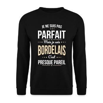 Je ne suis pas parfait mais je suis Bordelais - Sweat-shirt Unisexe - noir - Devant - Alina (178cm) & Michal (187cm)